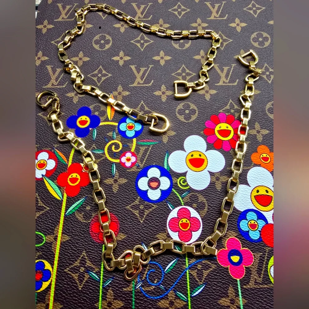 Louis Vuitton Gold Chain strap for bags x2